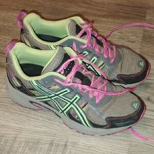 ASICS Gel Venture 5 Women's Athletic Shoes - Pink and Lime Size 7.5